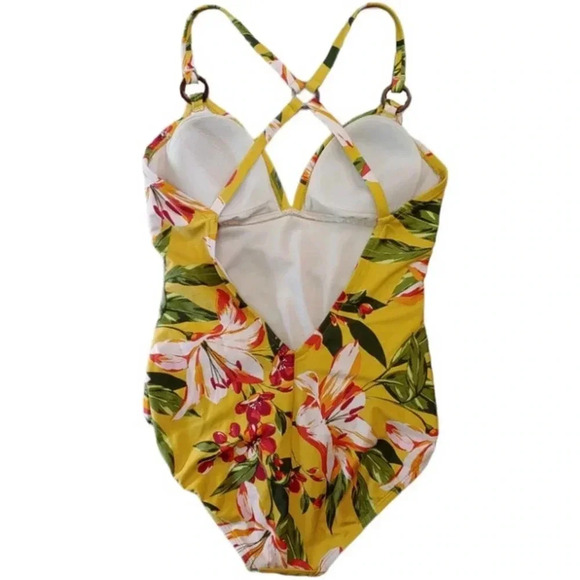 Kona Sol Floral One Piece Swim Suit Sz Small - Picture 3 of 6